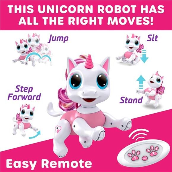 Fun Robo Pets Unicorn Toy for Girls and Boys - Remote Control Robot Toys - Picture 3 of 6